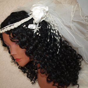 VEIL Cream Layers 2 short 1 long Medium Length(Elbow) USED ONCE